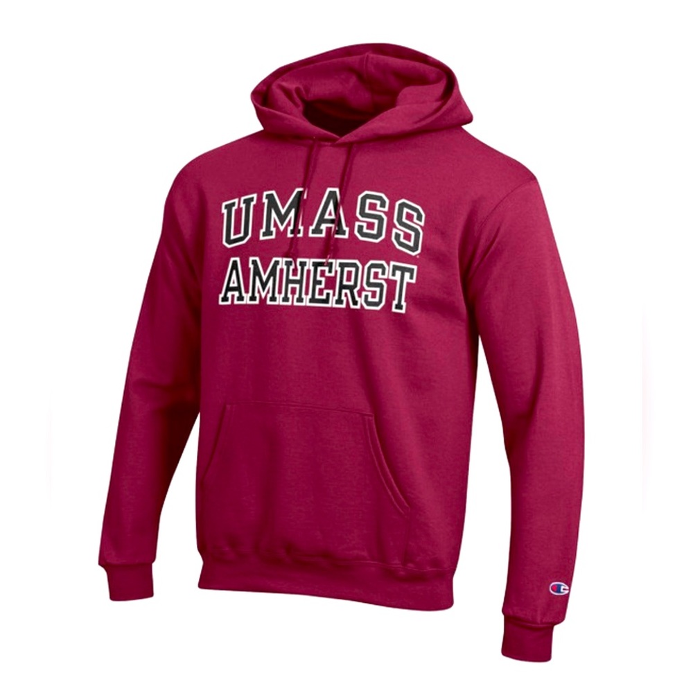 CHAMPION UMASS AMHERST BASIC HOODIE IN MAROON